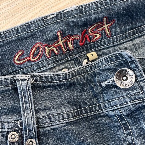 Vintage Contrast Denim Skirt - Picture 3 of 3